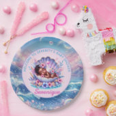Afro-Amerikaanse Baby Girl in Seashell Pastel Papieren Bordje (Feest)