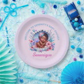 Afro-Amerikaanse Baby Girl in Seashell Pastel Papieren Bordje (Feest)
