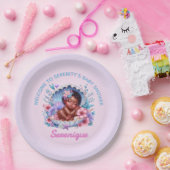 Afro-Amerikaanse Baby Girl in Seashell Pastel Papieren Bordje (Feest)