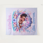 Afro-Amerikaanse Baby Girl in Seashell Pastel Wandkleed (Voorkant (horizontaal))