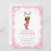 Afro-Amerikaanse Baby Girl Princess Baby shower Kaart (Voorkant)