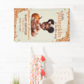 Afro-Amerikaanse Baby Girl Pumpkin Baby shower Spandoek (Insitu)