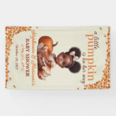 Afro-Amerikaanse Baby Girl Pumpkin Baby shower Spandoek (Horizontaal)