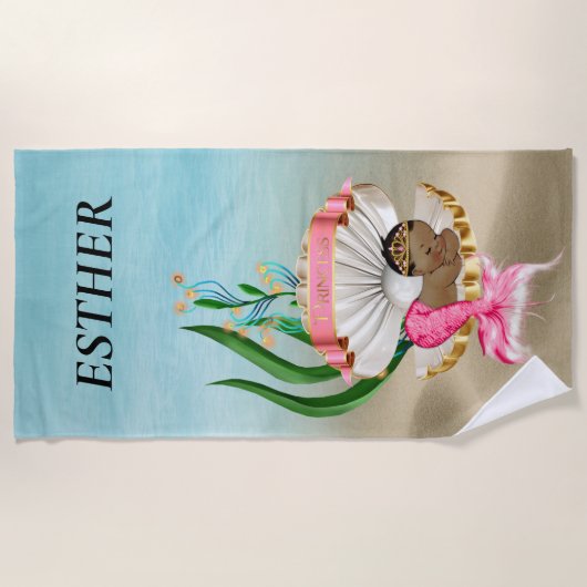 Afro-Amerikaanse Baby Girl Strandlaken (Voorkant)