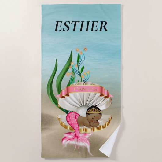 Afro-Amerikaanse Baby Girl Strandlaken (Voorkant)