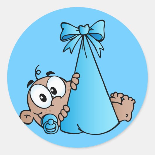 Afro-Amerikaanse baby jongen in bundel Ronde Sticker (Voorkant)