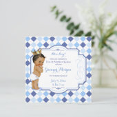 Afro-Amerikaanse  Baby kroonprins Aankondiging (Staand voorkant)