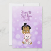 Afro-Amerikaanse Baby Meisje Baby Shower Kaart (Achterkant)