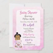 Afro-Amerikaanse Baby Meisje Baby Shower Kaart (Voorkant)