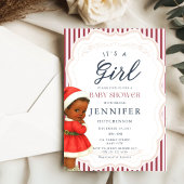 Afro-Amerikaanse Baby Meisje Xmas Shower Kaart