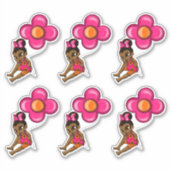 Afro-Amerikaanse Baby Meisjes Sticker (Voorkant)