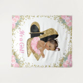 Afro-Amerikaanse baby shower achtergrond met hoge  Wandkleed (Voorkant (horizontaal))