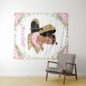 Afro-Amerikaanse baby shower achtergrond met hoge  Wandkleed (In Situ (horizontaal))