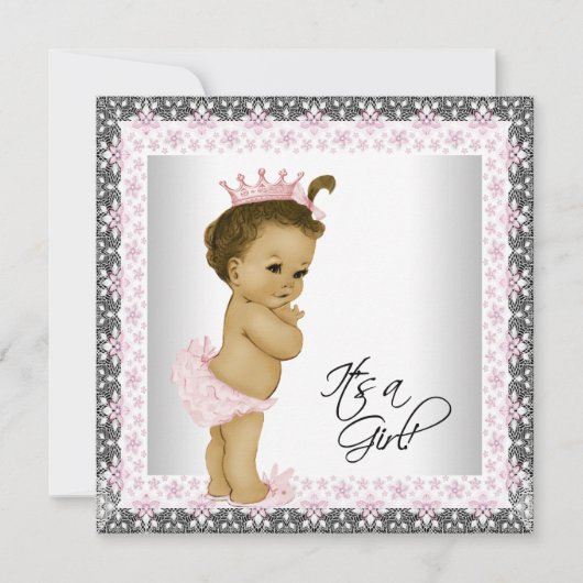 Afro-Amerikaanse baby shower Kaart (Voorkant)