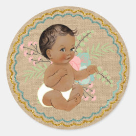  Afro-Amerikaanse Baby-Sticker Ronde Sticker