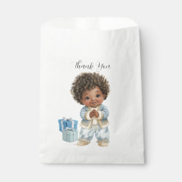 Afro-Amerikaanse babyjongen favorietentasje Bedankzakje