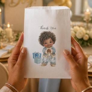 Afro-Amerikaanse babyjongen favorietentasje Bedankzakje