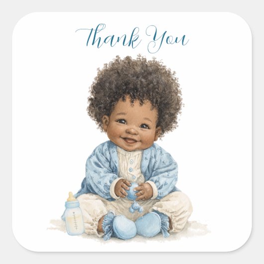 Afro-Amerikaanse babyjongen sticker (Voorkant)