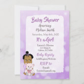 Afro-Amerikaanse babymeisje babyshower Kaart (Voorkant)