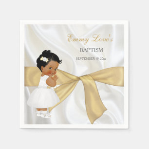 Afro-Amerikaanse babymeisje doop kerstdoop Servetten
