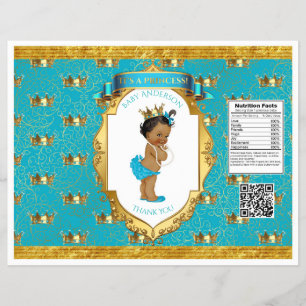 Afro-Amerikaanse babymeisje turquoise gouden chipz Flyer