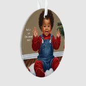 Afro-Amerikaanse Baby's 1e Kerstmis Ornament (voorkant)