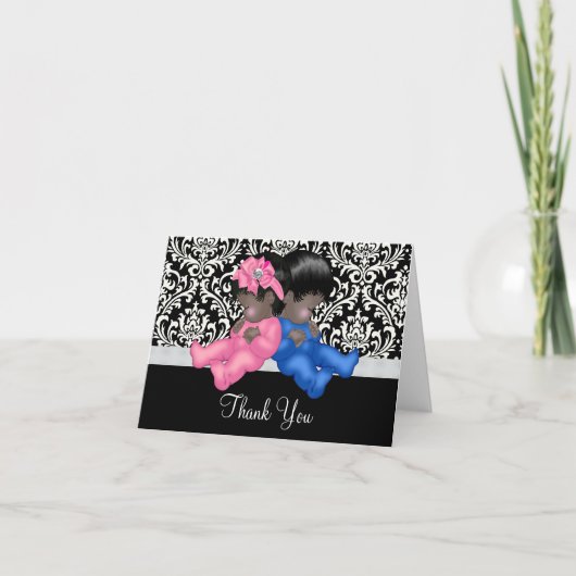 Afro-Amerikaanse babyshower dank je Bedankkaart (Voorkant)