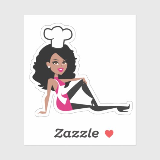 Afro-Amerikaanse bakkerij meisje Sticker (Vel)