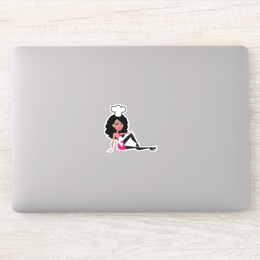 Afro-Amerikaanse bakkerij meisje Sticker (Computer)