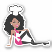 Afro-Amerikaanse bakkerij meisje Sticker (Voorkant)