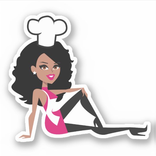 Afro-Amerikaanse bakkerij meisje Sticker (Voorkant)