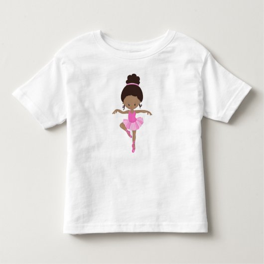 Afro-Amerikaanse ballerina, balletmeisje, roze tut Kinder Shirts (Voorkant)