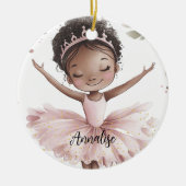 Afro-Amerikaanse Ballerina Ceramic Ornament (Voorkant)