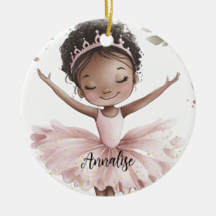 Afro-Amerikaanse Ballerina Ceramic Ornament