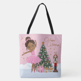 Afro-Amerikaanse Ballerina Christmas Canvas tas