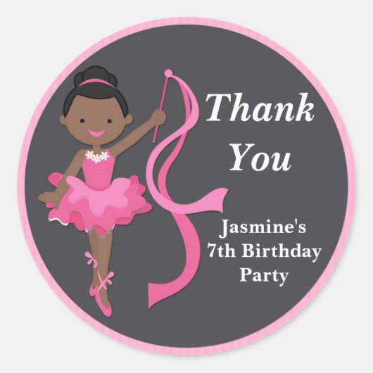 Afro-Amerikaanse Ballerina Dansfeestje Sticker (Voorkant)
