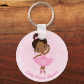 Afro-Amerikaanse Ballerina Gepersonaliseerde Sleut Sleutelhanger (Voorkant)