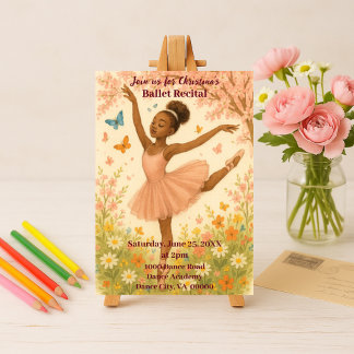Afro-Amerikaanse Ballerina in Bloom Dance recital Kaart