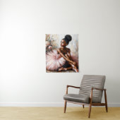 Afro-Amerikaanse ballerina in het roze Wandkleed (In situ)
