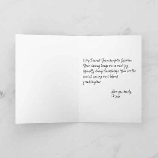 Afro-Amerikaanse ballerina kerst Wenskaart Kaart (Binnen)