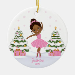 Afro-Amerikaanse ballerina kerstversiering Keramisch Ornament
