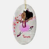 Afro-Amerikaanse Ballerina Persoonlijke Kerstmis Keramisch Ornament (Rechts)
