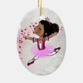 Afro-Amerikaanse Ballerina Persoonlijke Kerstmis Keramisch Ornament (Achterkant)