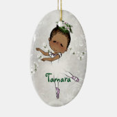 Afro-Amerikaanse Ballerina Persoonlijke Kerstmis Keramisch Ornament (Rechts)