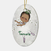 Afro-Amerikaanse Ballerina Persoonlijke Kerstmis Keramisch Ornament (Links)