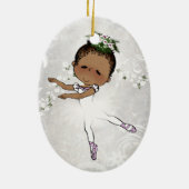 Afro-Amerikaanse Ballerina Persoonlijke Kerstmis Keramisch Ornament (Achterkant)
