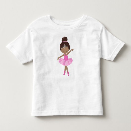 Afro-Amerikaanse ballerina, roze tutu, balletmeisj Kinder Shirts (Voorkant)