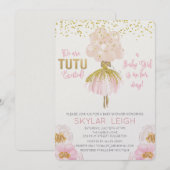 Afro-Amerikaanse ballet babyshower uitnodiging (Voorkant / Achterkant)