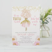 Afro-Amerikaanse ballet babyshower uitnodiging (Staand voorkant)