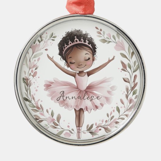 Afro-Amerikaanse balletdanser Metalen Ornament (Voorkant)